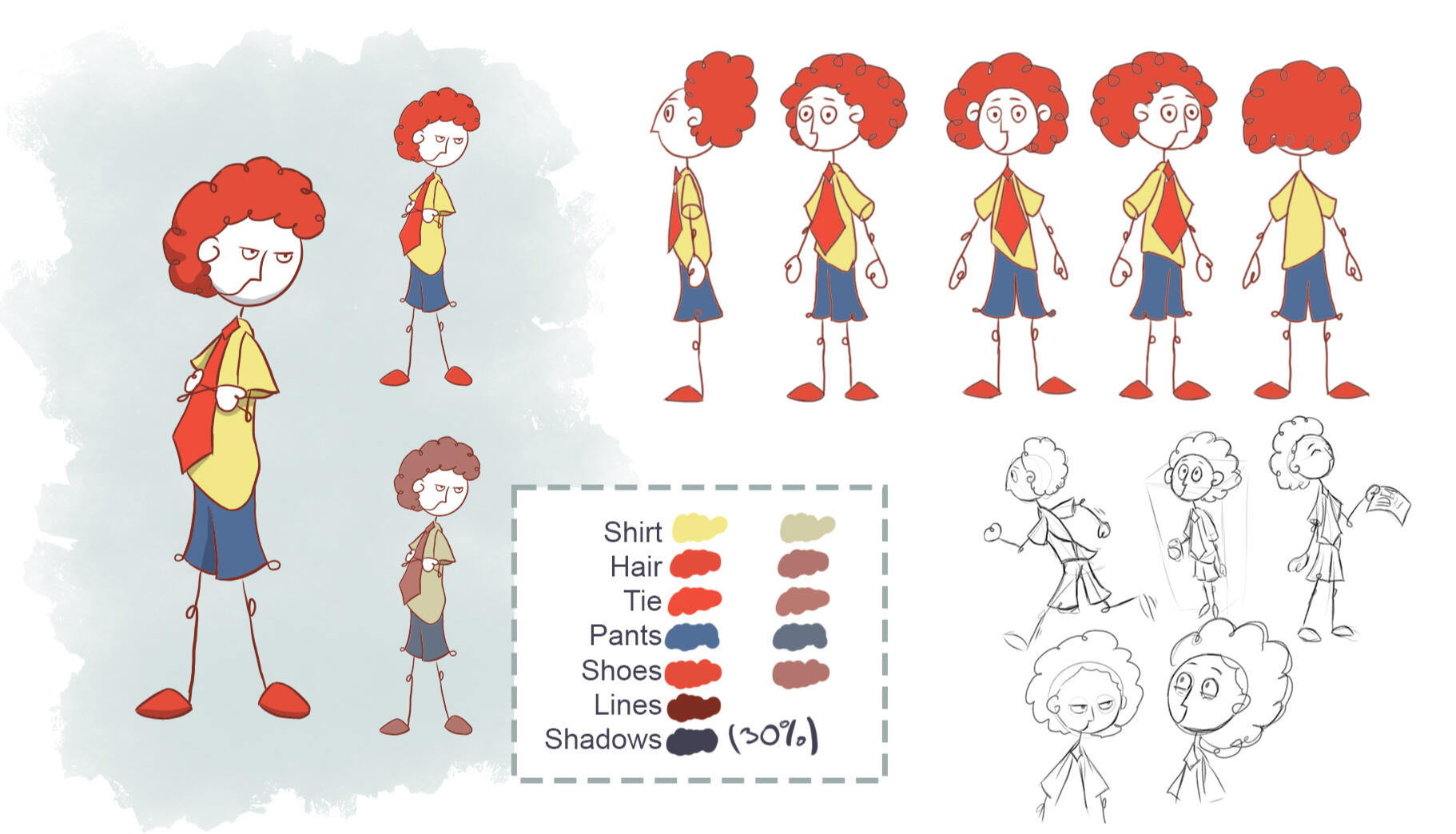 Protagonist&#39;s design sheet